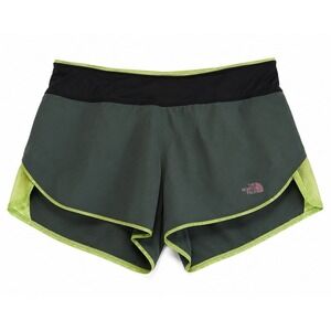 The North Face Womens Medium Running Shorts Olive Green Trail Athletic